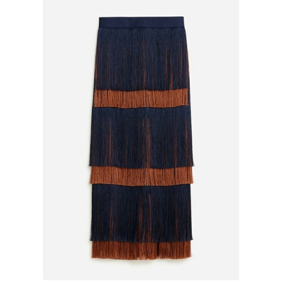 J.Crew Collection tiered fringe skirt - Picture 3 of 14